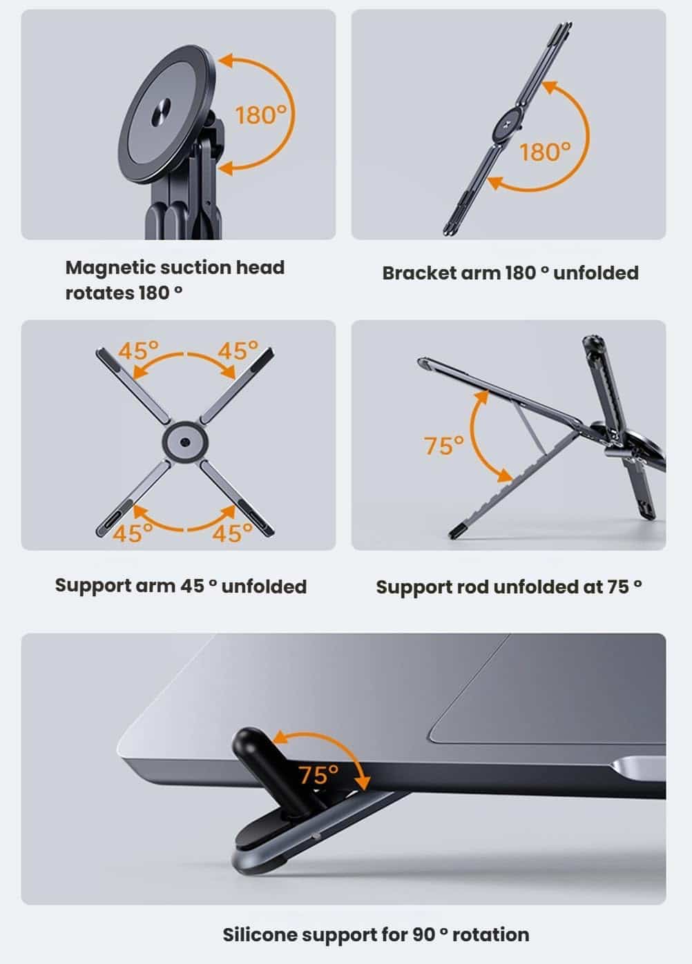 3-in-1 foldable Laptop & Phone Stand