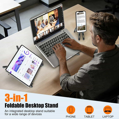 3-in-1 foldable Laptop & Phone Stand